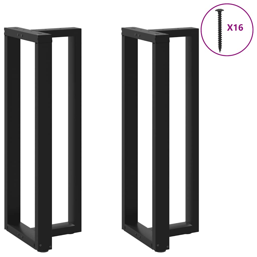 Gambe per tavolo da bar a forma di T 2 pz nere 50x35x(110-111) cm in acciaio - homemem39