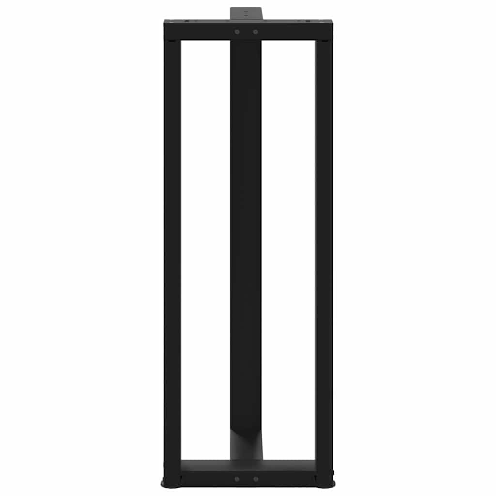 Gambe per tavolo da bar a forma di T 2 pz nere 50x35x(110-111) cm in acciaio - homemem39