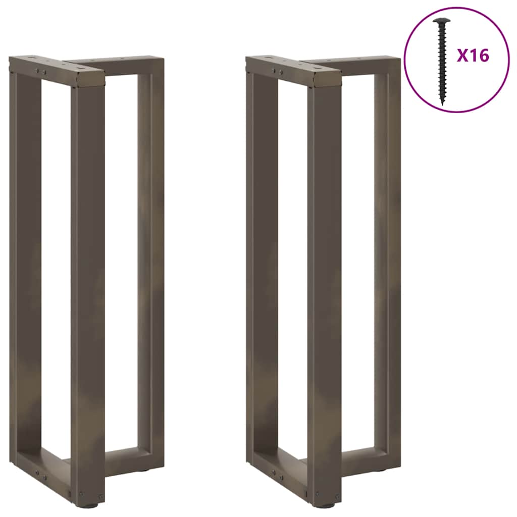 Gambe Tavolo Bar a T 2 pz Naturale 50x35x(111-112) cm Acciaio - homemem39