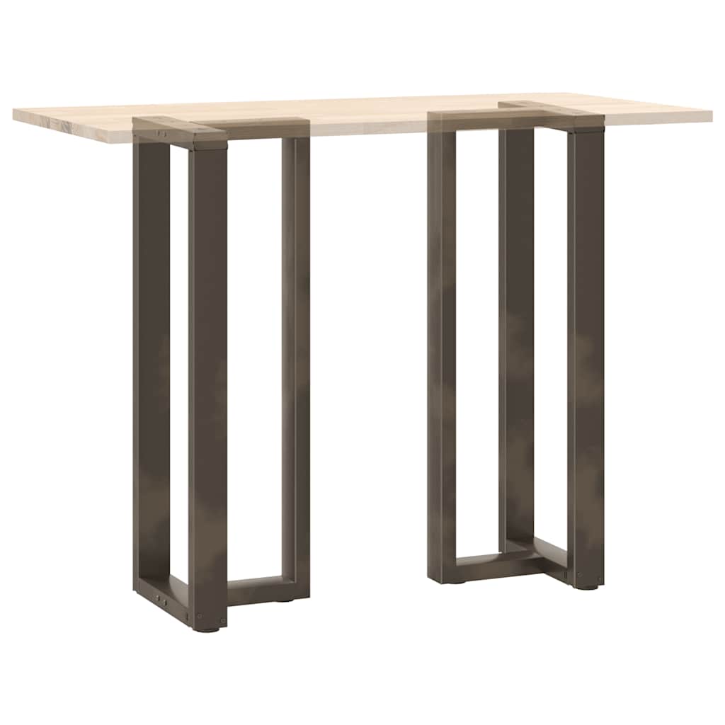Gambe Tavolo Bar a T 2 pz Naturale 50x35x(111-112) cm Acciaio - homemem39