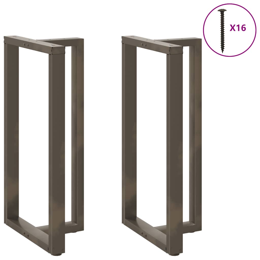 Gambe Tavolo Bar a T 2 pz Naturale 60x35x(111-112) cm Acciaio - homemem39