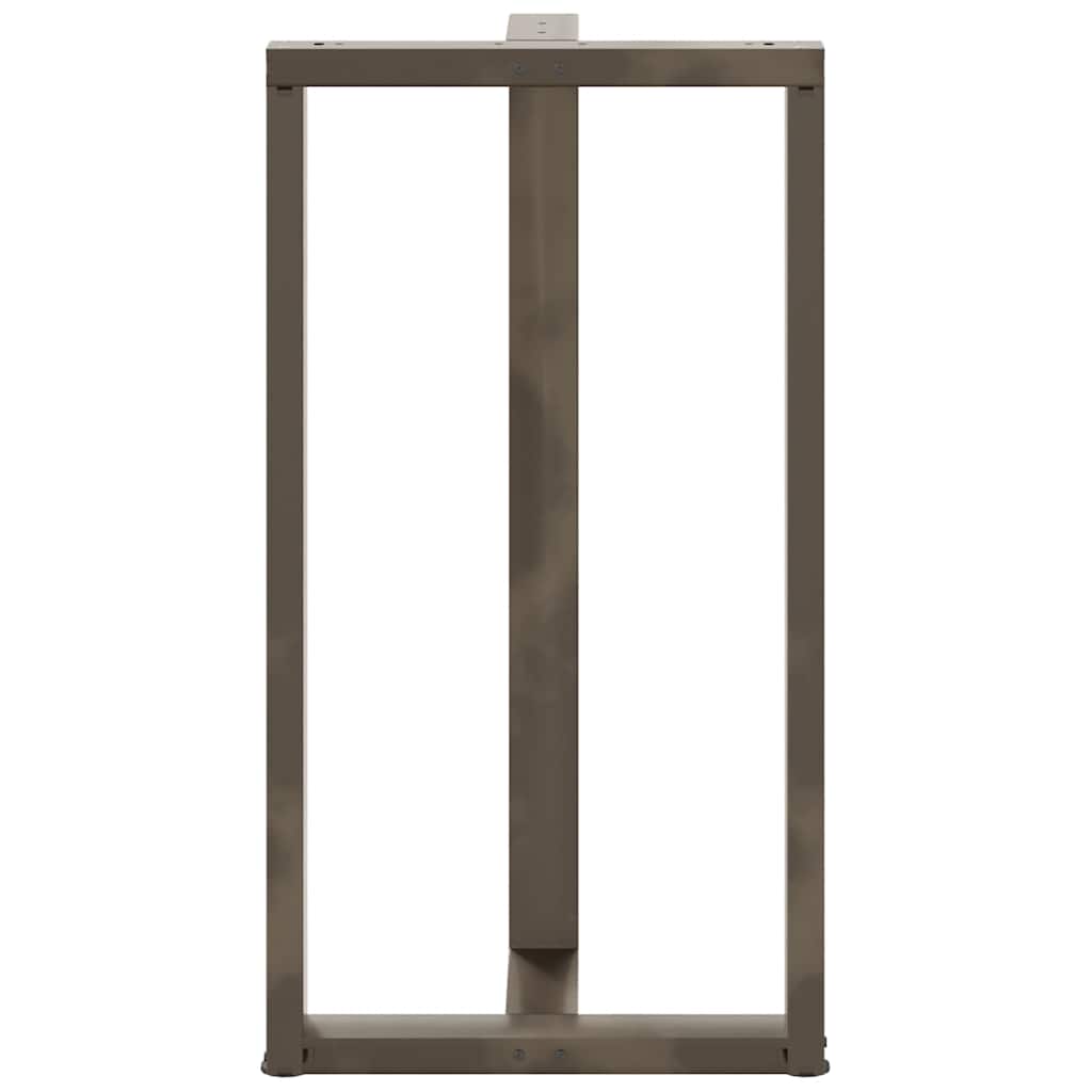 Gambe Tavolo Bar a T 2 pz Naturale 60x35x(111-112) cm Acciaio - homemem39