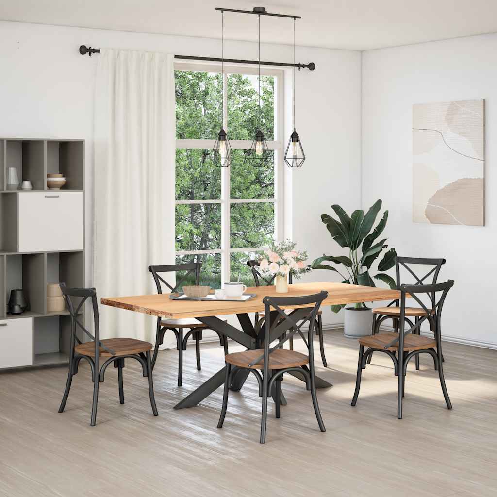 Tavolo da Pranzo con Gamba a Forma di Ragno Antracite Acciaio