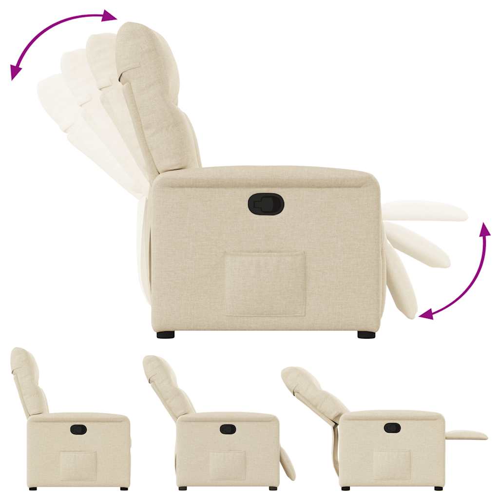 Poltrona Reclinabile in Tessuto Crema