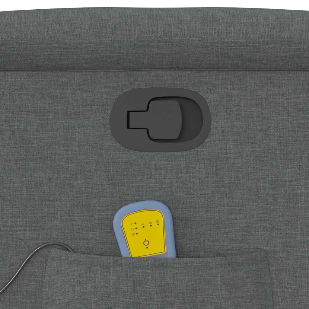 Poltrona Massaggiante Reclinabile Grigio Scuro in Tessuto