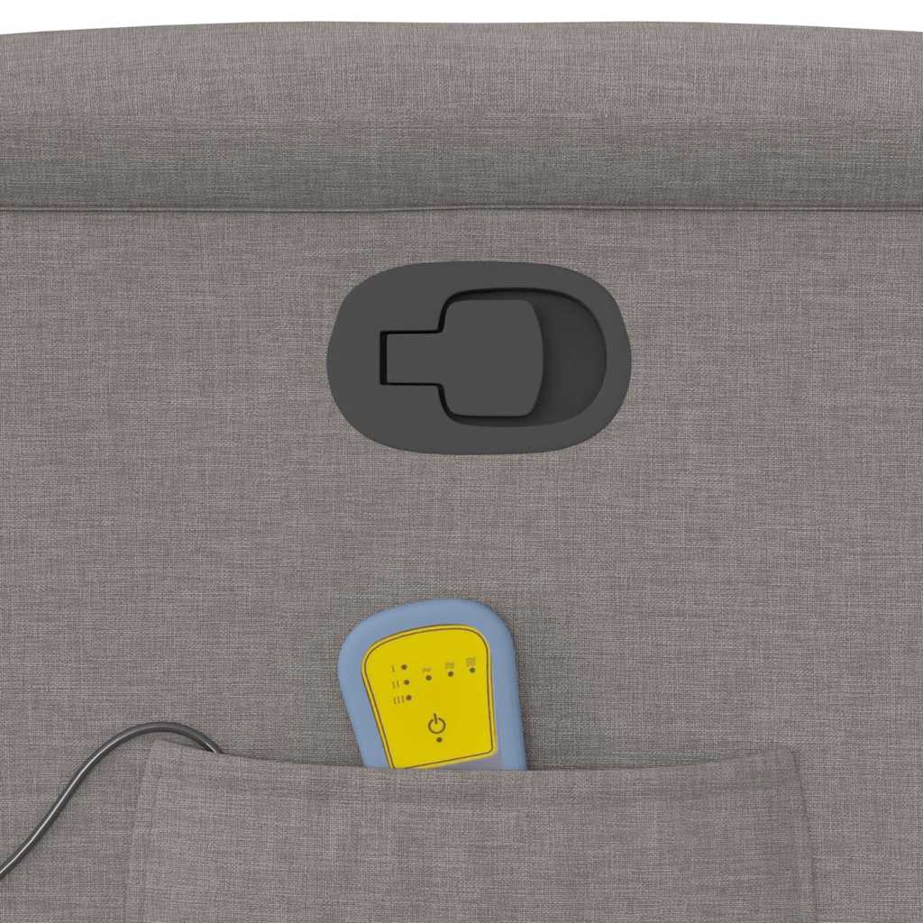 Poltrona Massaggiante Reclinabile Tortora in Tessuto - homemem39