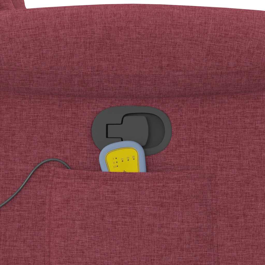 Poltrona Massaggiante Reclinabile Rosso Vino in Tessuto - homemem39