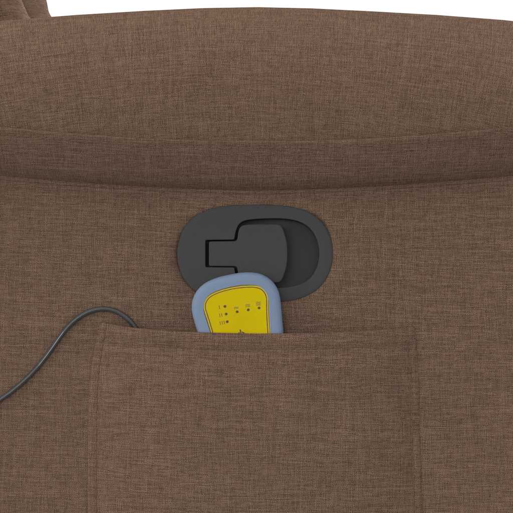 Poltrona Massaggiante Reclinabile Marrone in Tessuto - homemem39