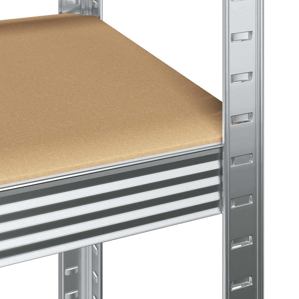 Mensole Portaoggetti 4 Strati 3 pz Argento in Acciaio e Legno - homemem39