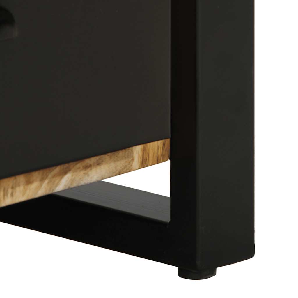Comodini 2 pz in Legno Massello di Mango Grezzo
