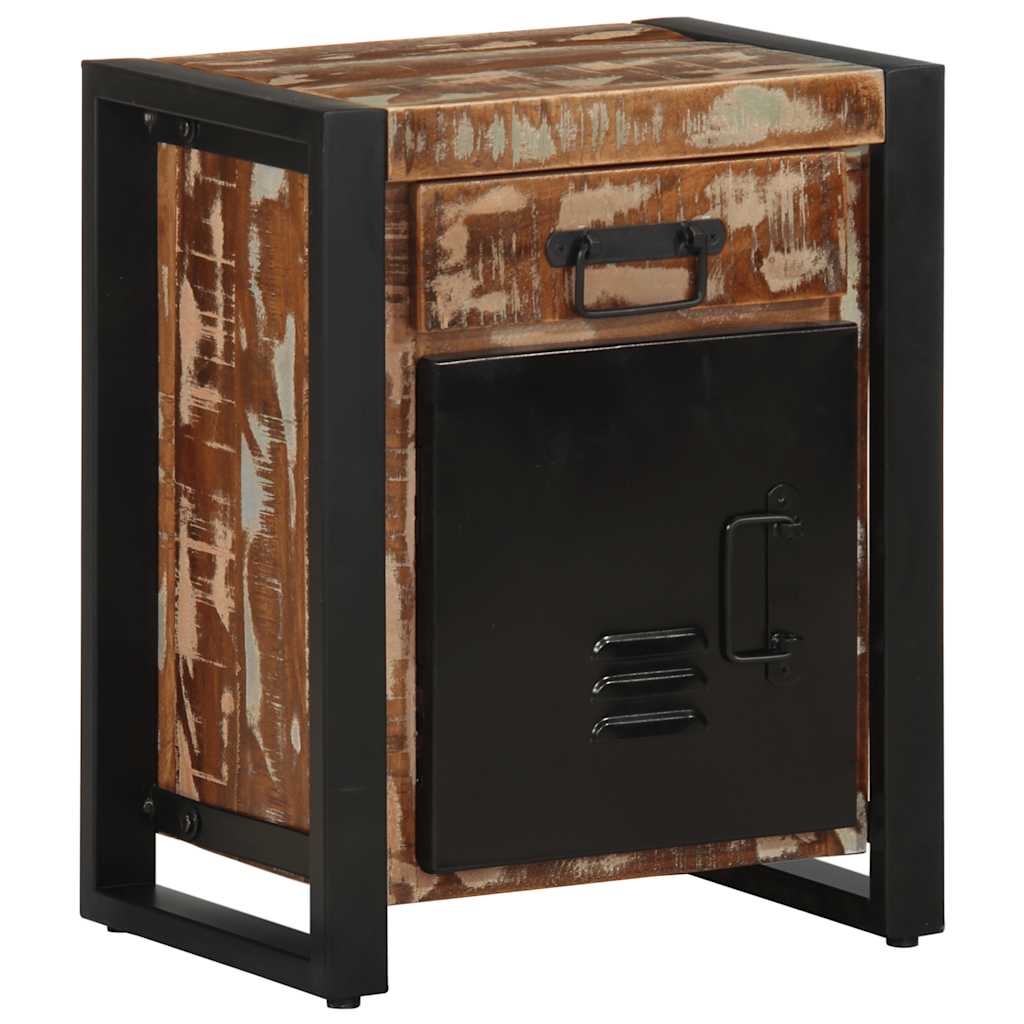 Comodino Multicolore 40x30x50 cm in Legno Massello Recupero | homemem39