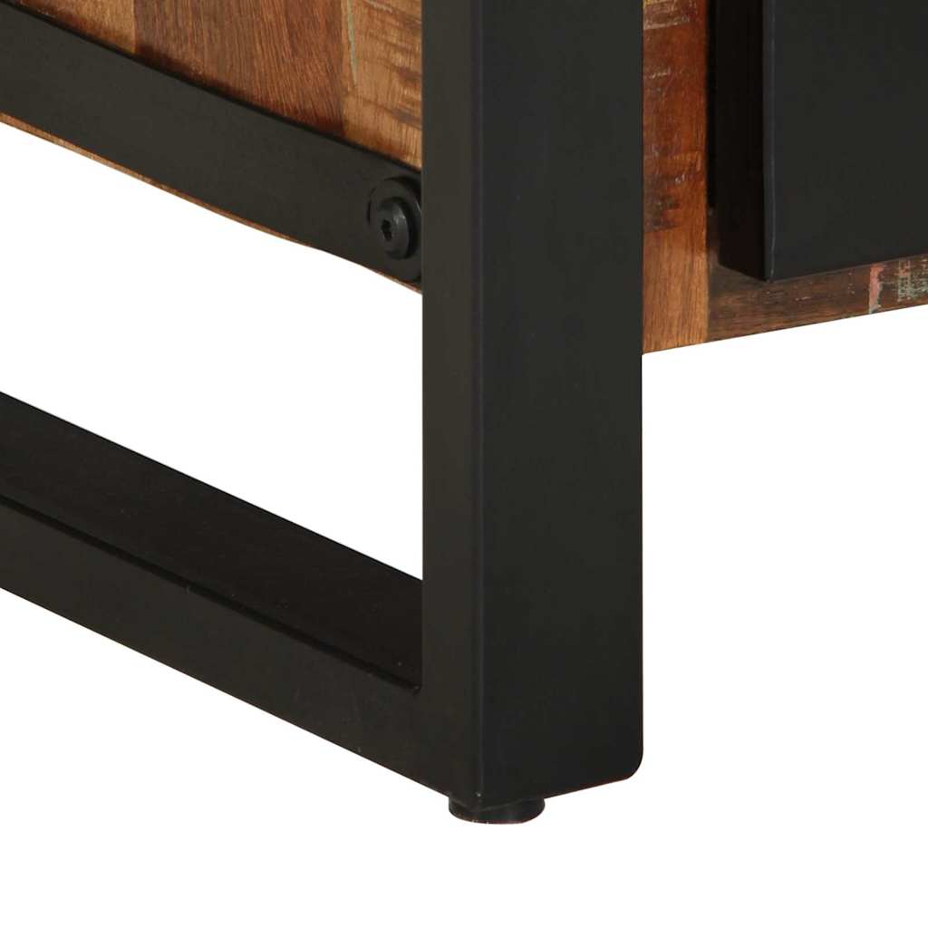 Mobiletto da Bagno con porta Marrone Legno massello di recupero