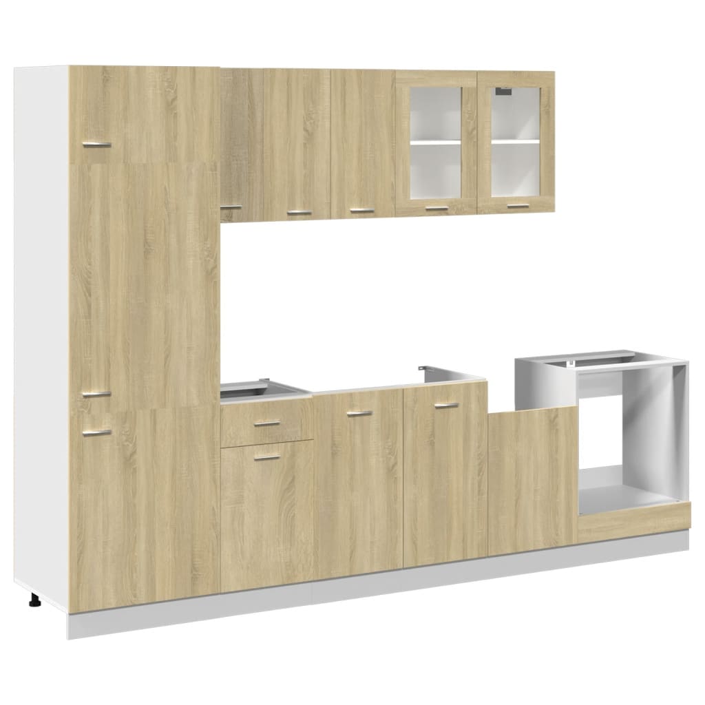 Set Mobili da Cucina 8pz “Lyon” Rovere Sonoma in Truciolato - homemem39