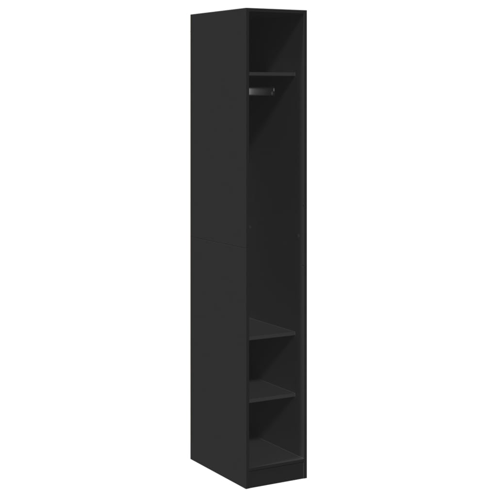 Armadio Nero 30x50x200 cm in Legno Multistrato - homemem39