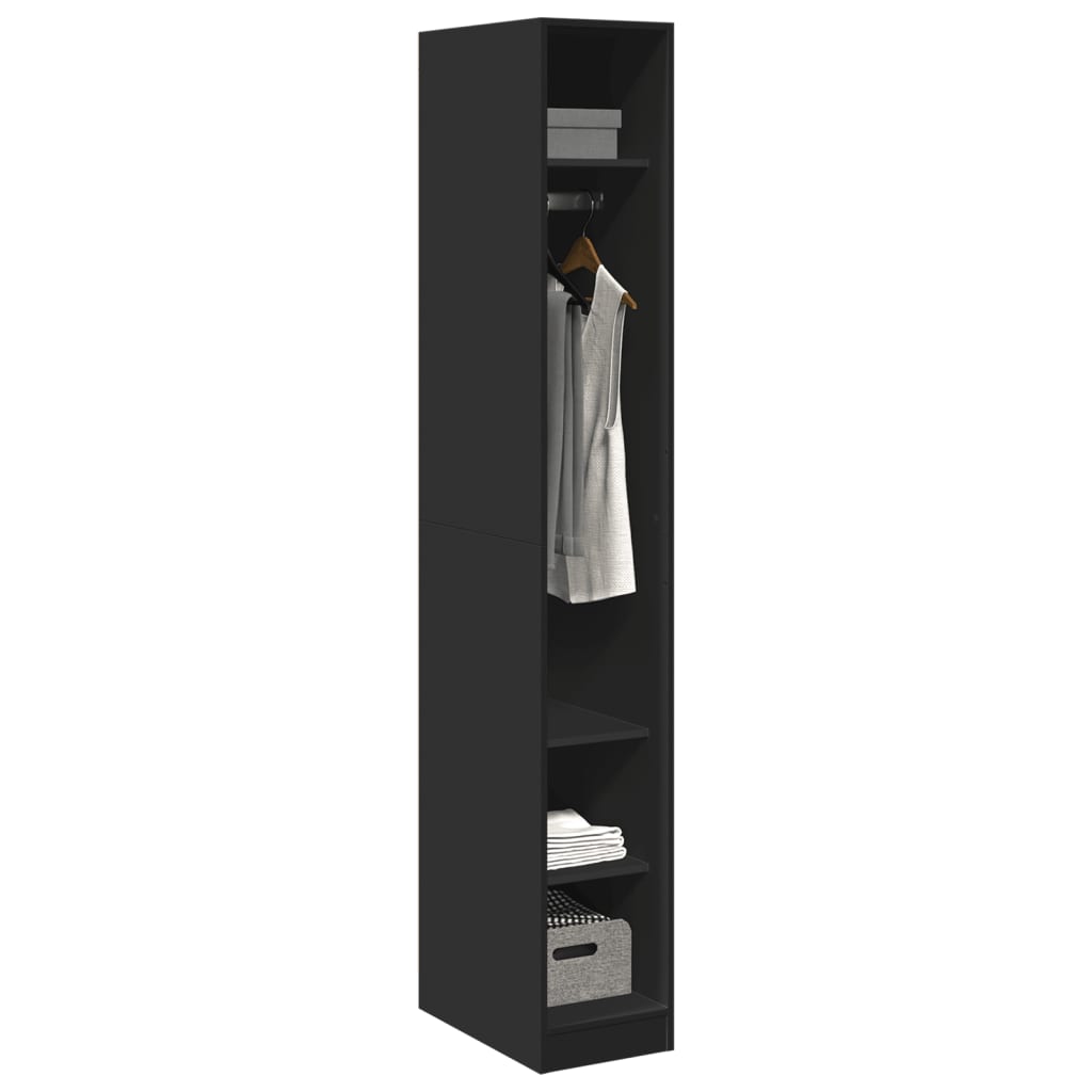 Armadio Nero 30x50x200 cm in Legno Multistrato - homemem39