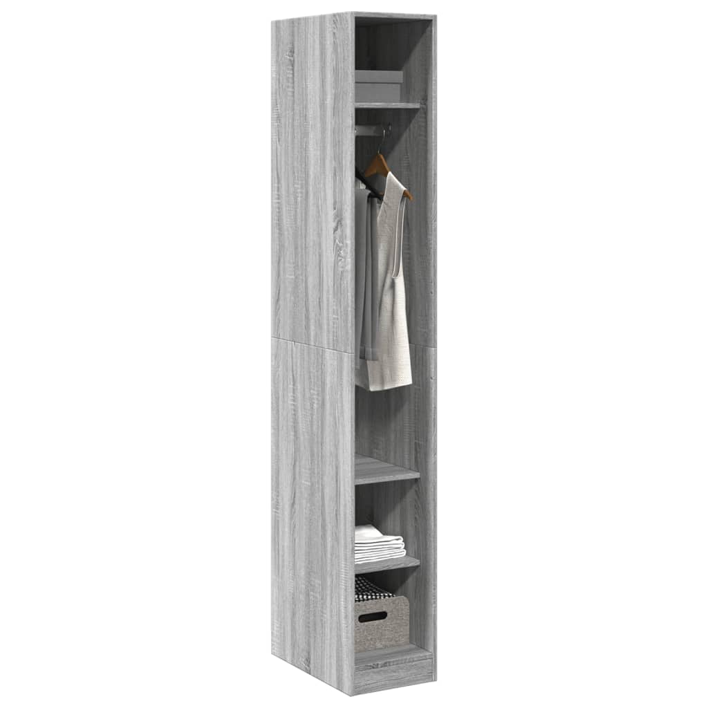 Armadio Grigio Sonoma 30x50x200 cm in Legno Multistrato - homemem39