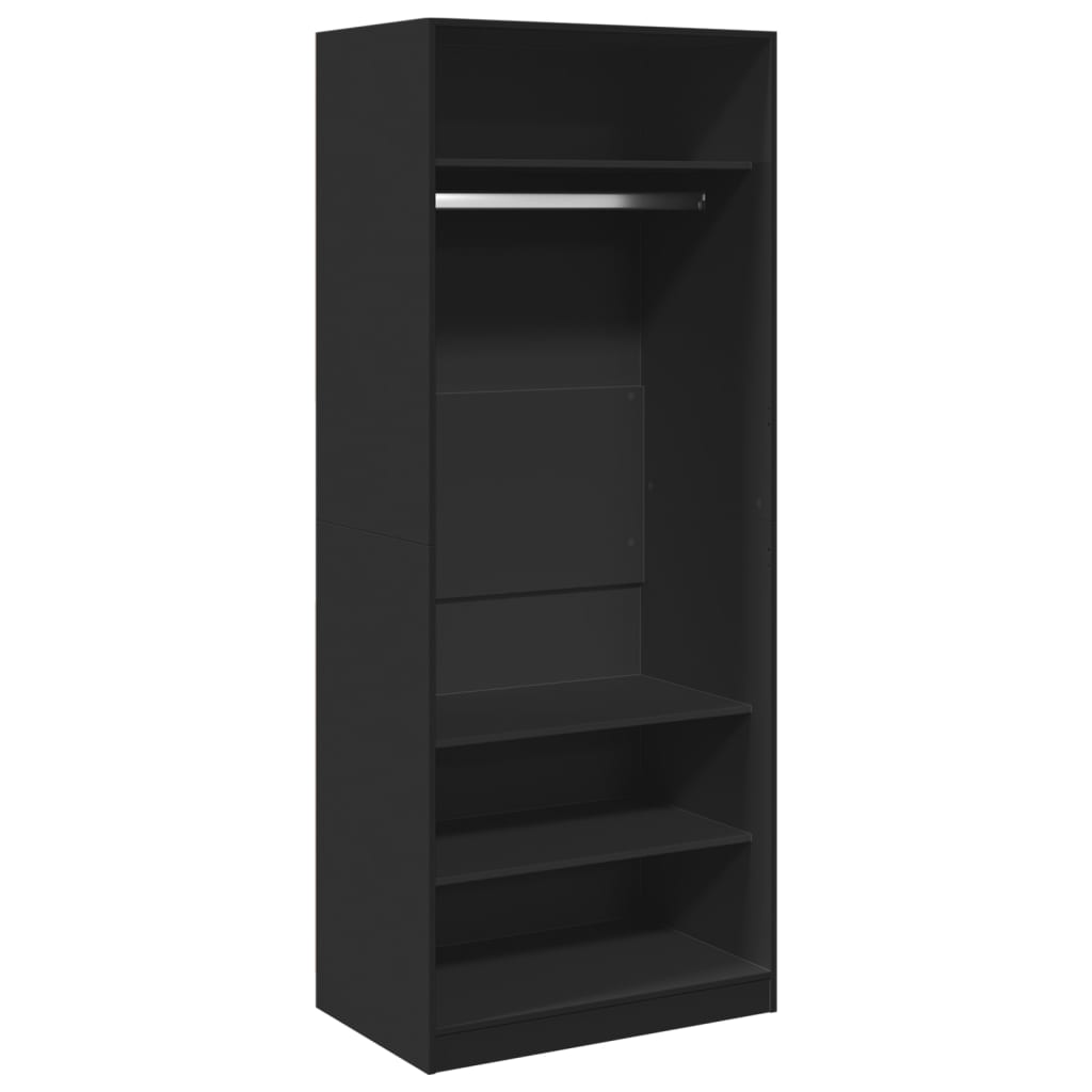 Armadio Nero 80x50x200 cm in Legno Multistrato - homemem39