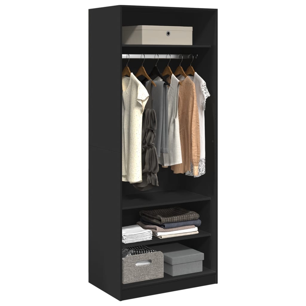 Armadio Nero 80x50x200 cm in Legno Multistrato - homemem39