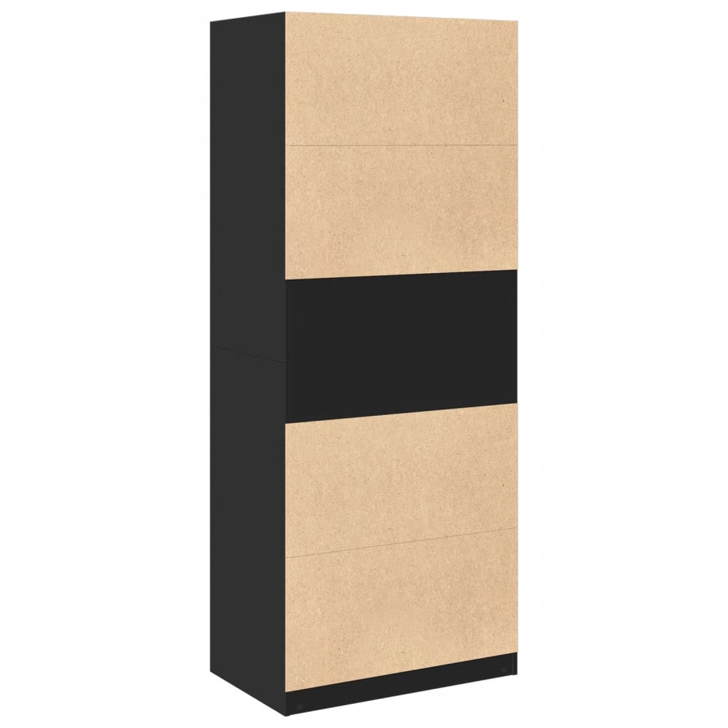 Armadio Nero 80x50x200 cm in Legno Multistrato - homemem39