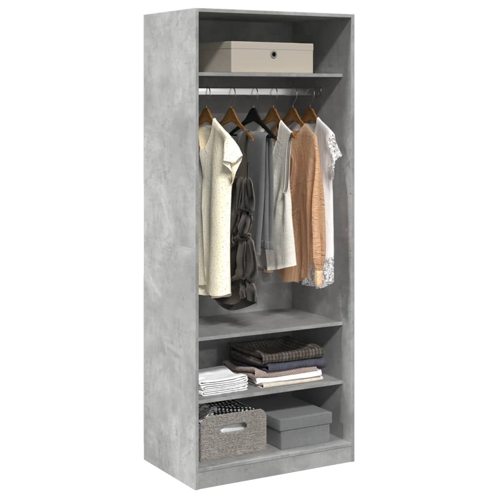 Armadio Grigio Cemento 80x50x200 cm in Legno Multistrato - homemem39