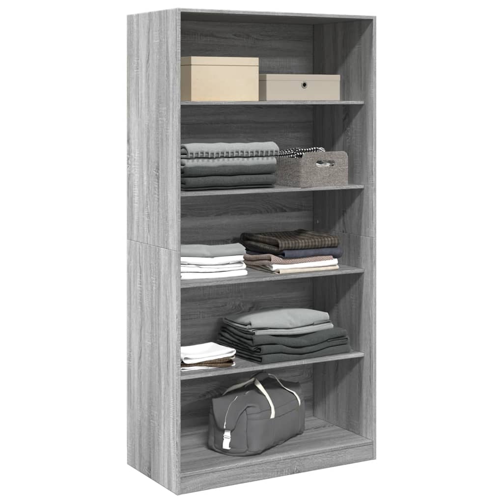 Armadio Grigio Sonoma 100x50x200 cm in Legno tecnico - homemem39