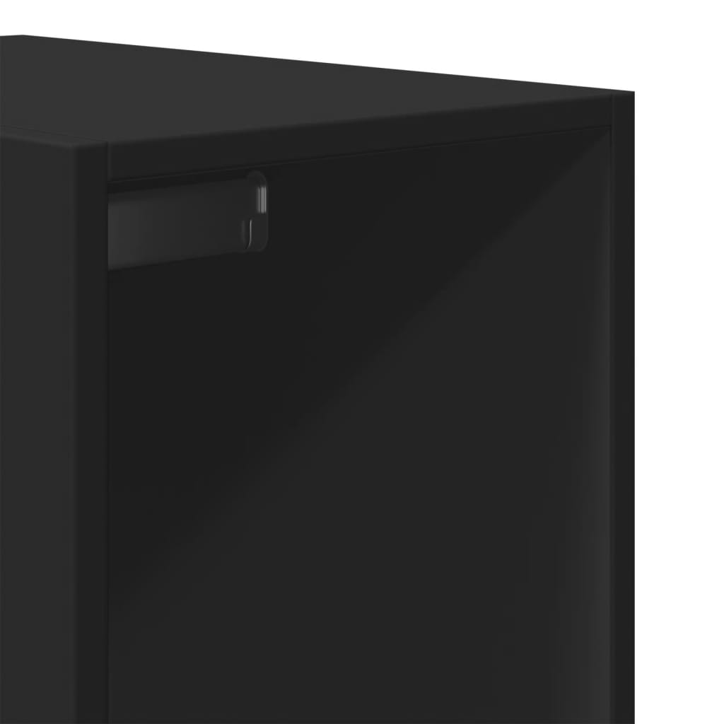 Armadio Nero 30x50x200 cm in Legno Multistrato - homemem39