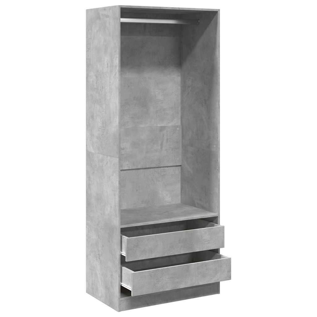 Armadio Grigio Cemento 80x50x200 cm in Legno Multistrato - homemem39