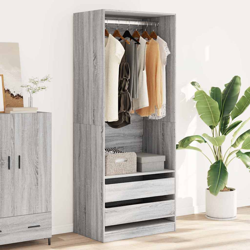 Armadio Grigio Sonoma 80x50x200 cm in Legno Multistrato - homemem39