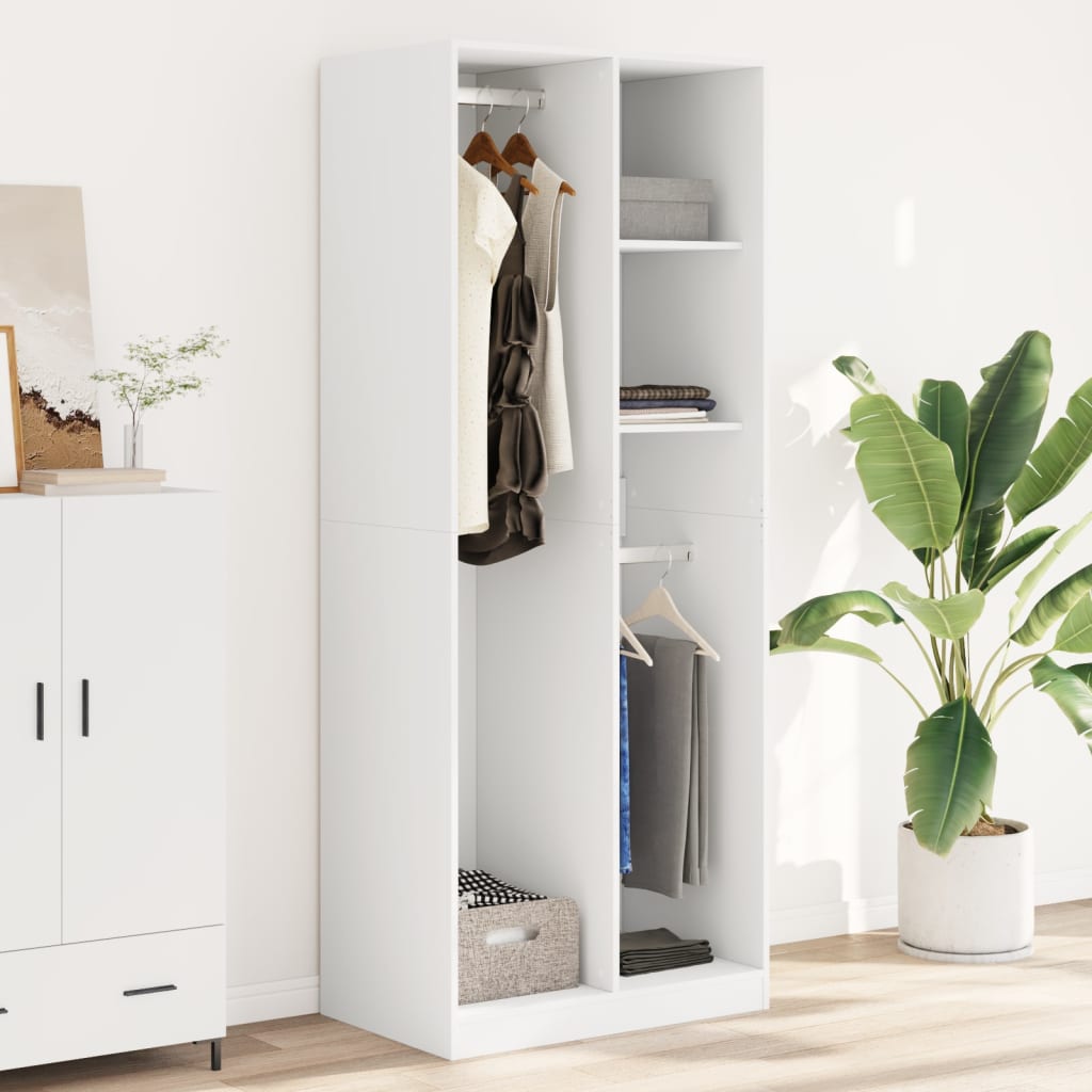 Armadio Bianco 80x50x200 cm in Legno Multistrato - homemem39