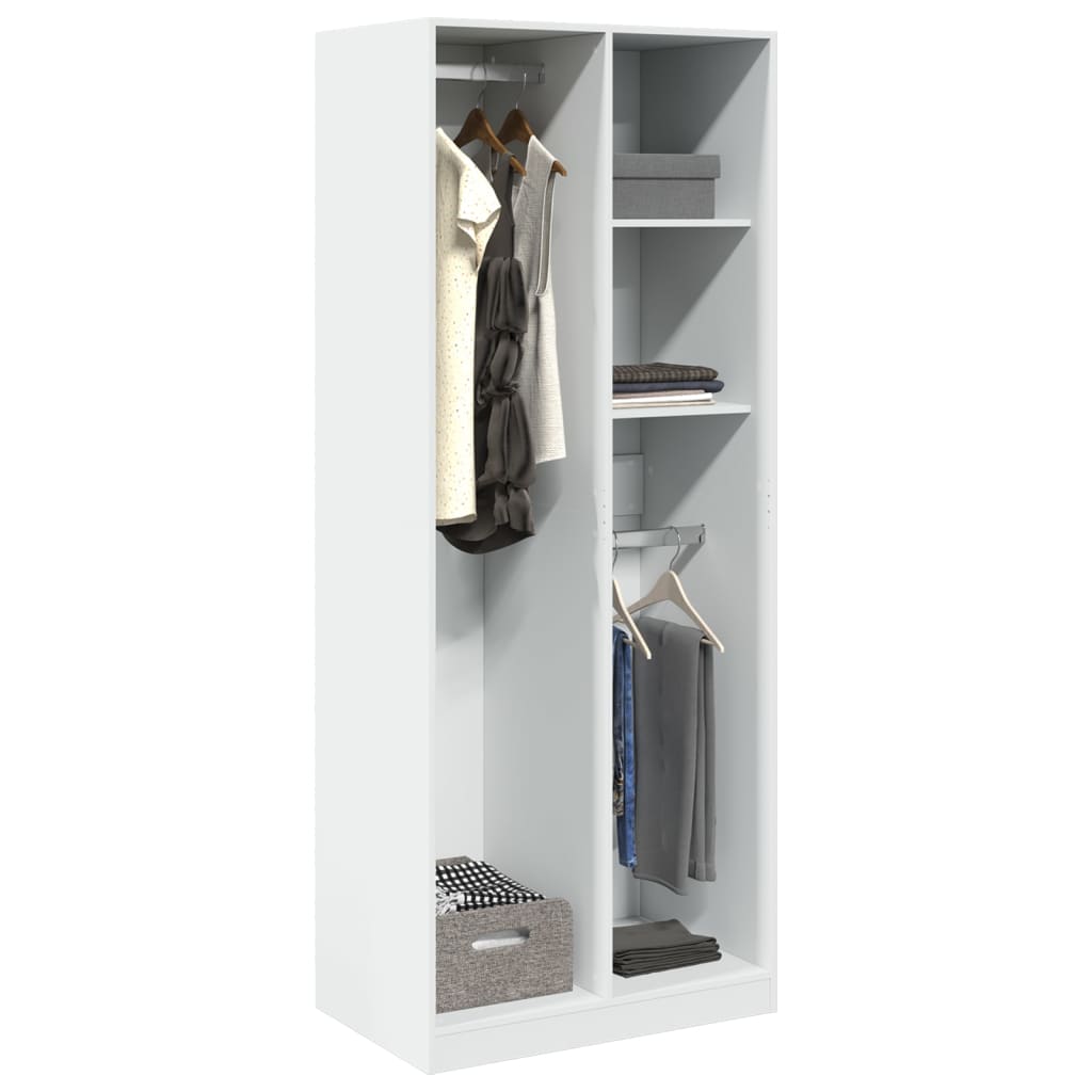 Armadio Bianco 80x50x200 cm in Legno Multistrato - homemem39