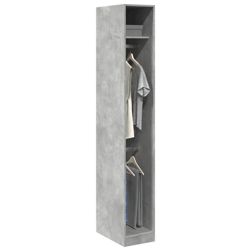 Armadio Grigio Cemento 30x50x200 cm in Legno Multistrato - homemem39