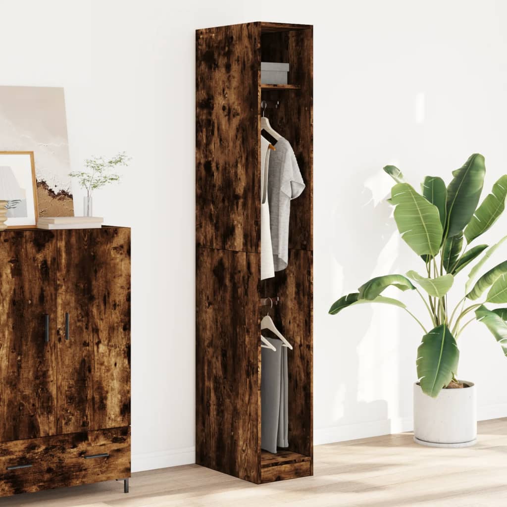 Armadio Rovere Fumo 30x50x200 cm in Legno Multistrato - homemem39