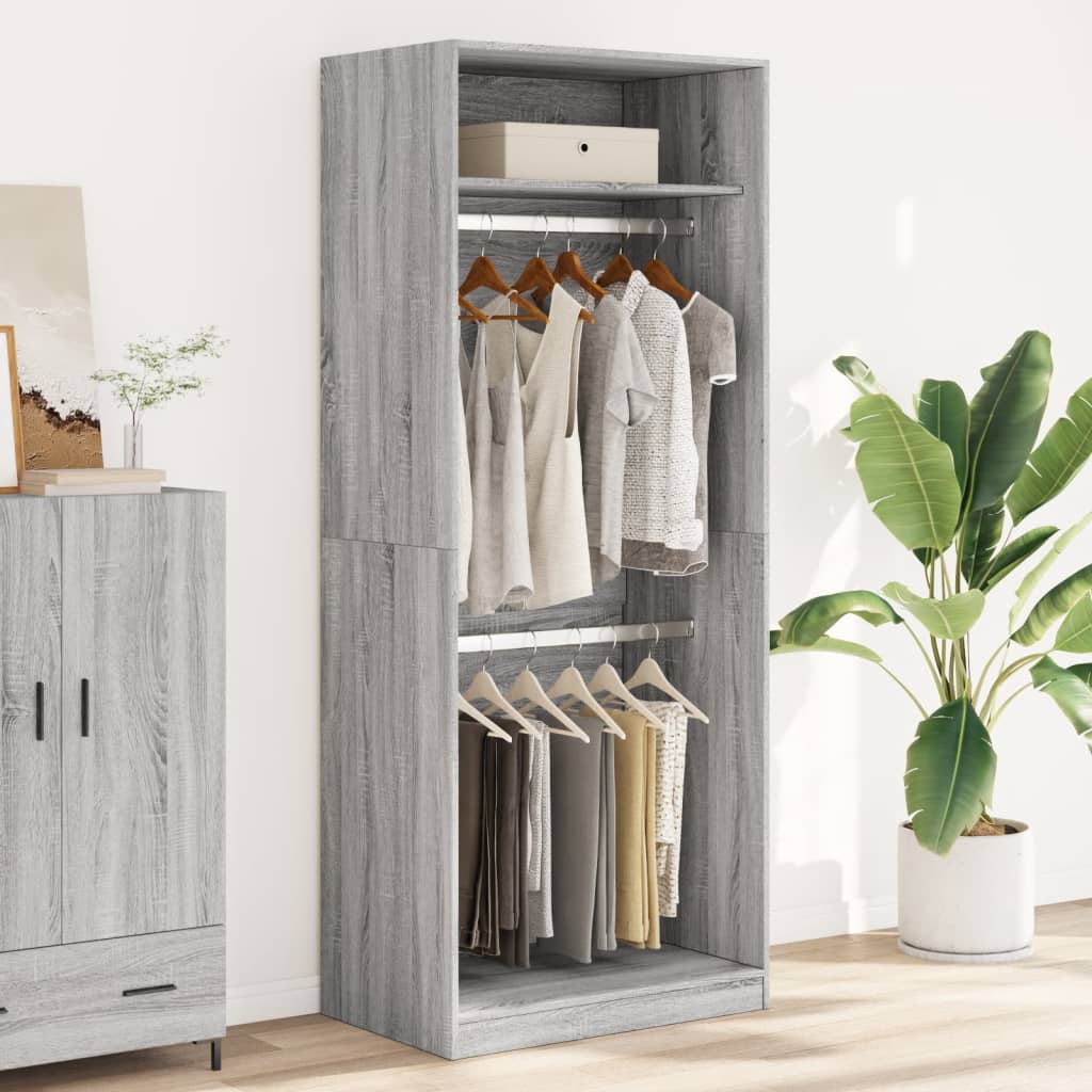 Armadio Grigio Sonoma 80x50x200 cm in Legno Multistrato - homemem39