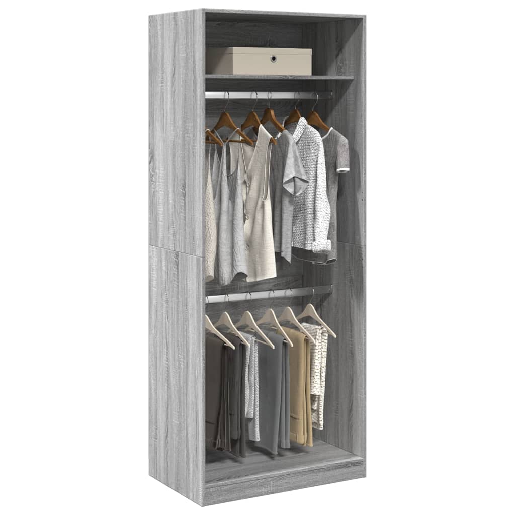 Armadio Grigio Sonoma 80x50x200 cm in Legno Multistrato - homemem39