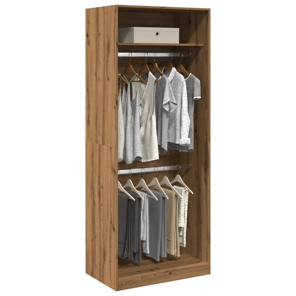 Armadio Rovere Artigianale 80x50x200 cm in Legno Multistrato - homemem39
