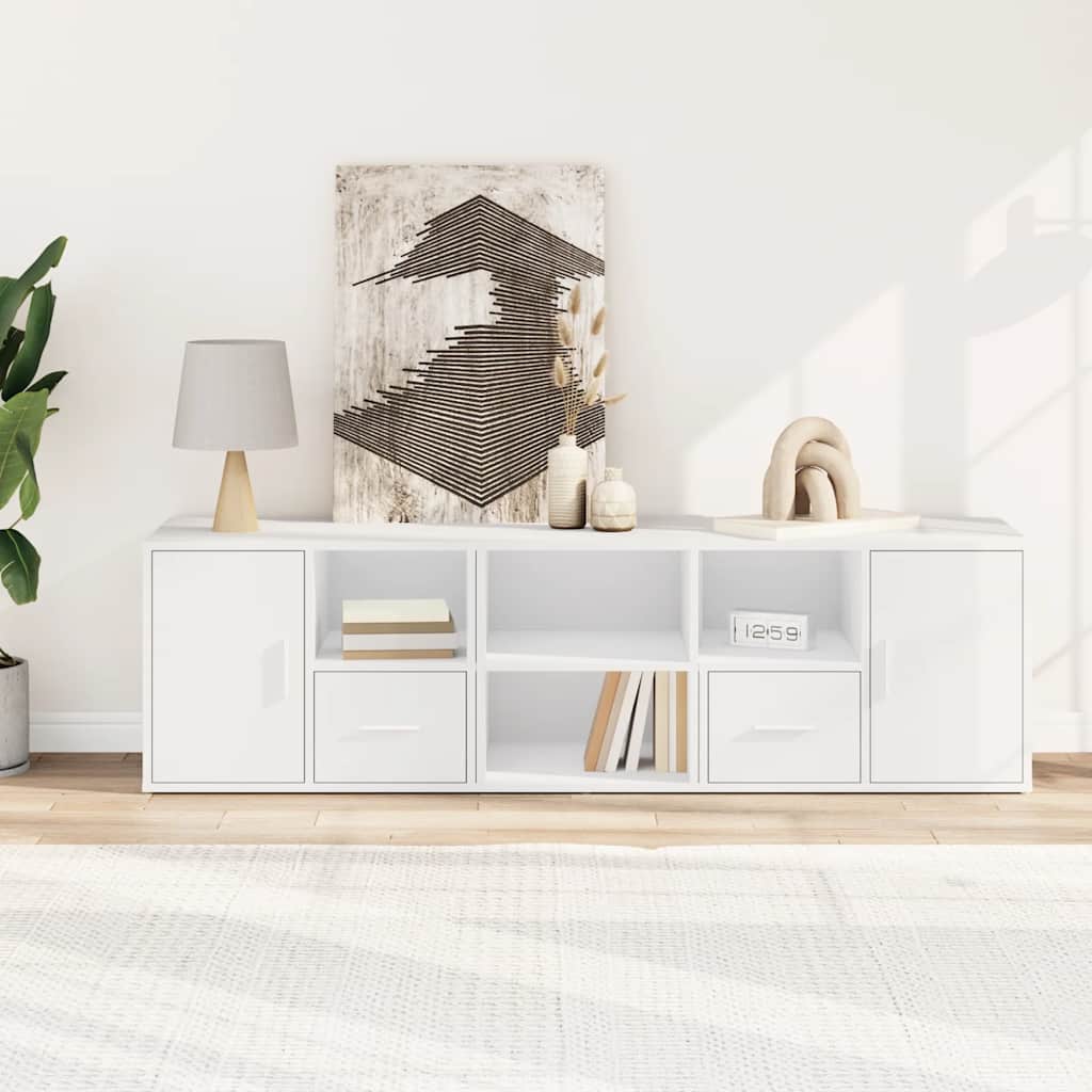 Mobile Angolare Bianco 160x40x45 cm in Truciolato - homemem39