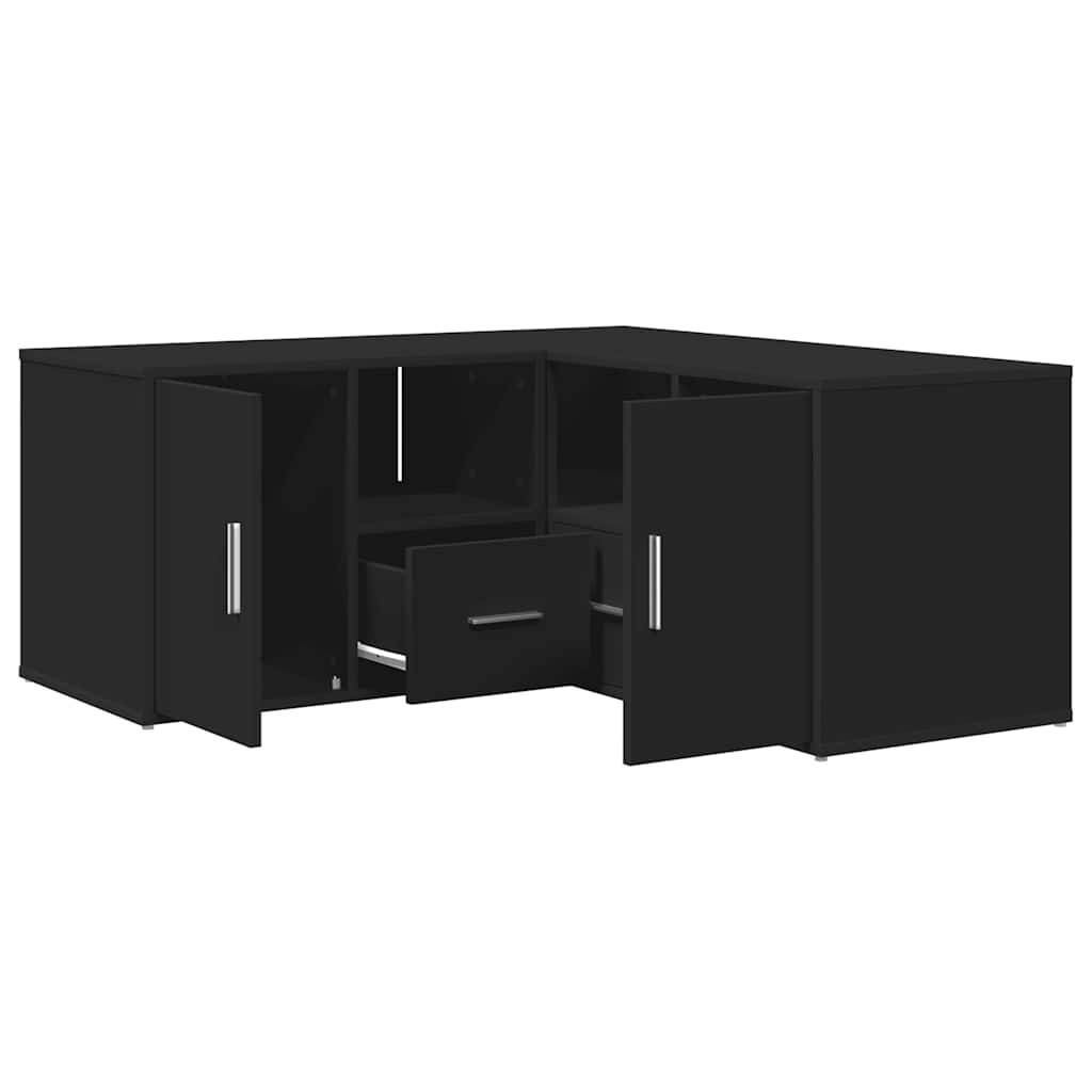 Mobile Angolare Nero 160x40x45 cm in Truciolato - homemem39