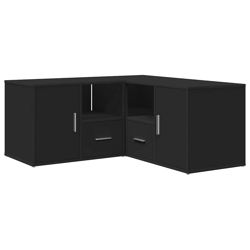 Mobile Angolare Nero 160x40x45 cm in Truciolato - homemem39