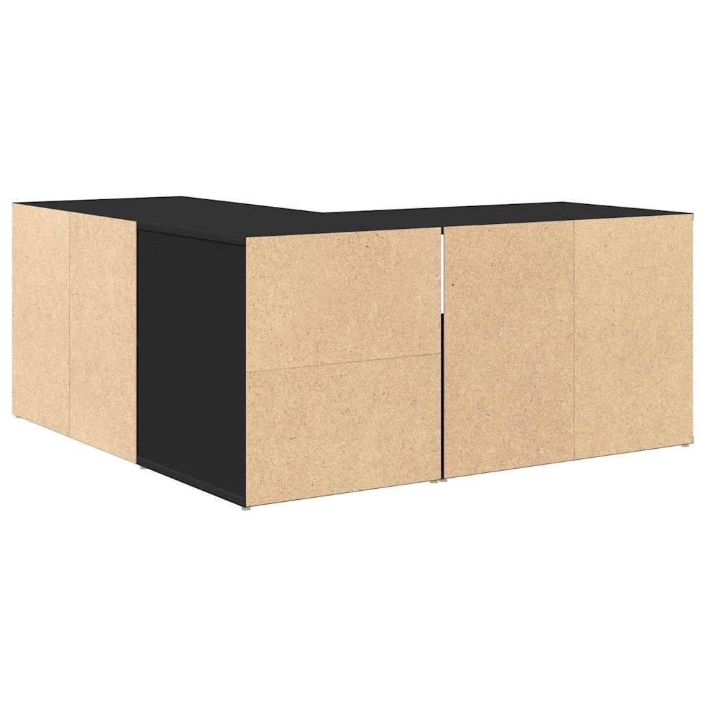 Mobile Angolare Nero 160x40x45 cm in Truciolato - homemem39