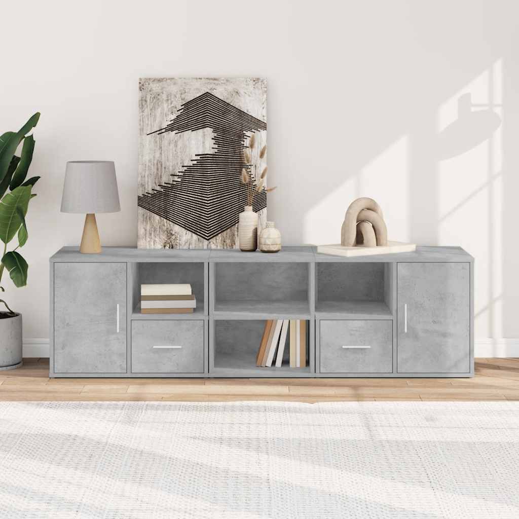 Mobile Angolare Grigio Cemento 160x40x45 cm in Truciolato - homemem39