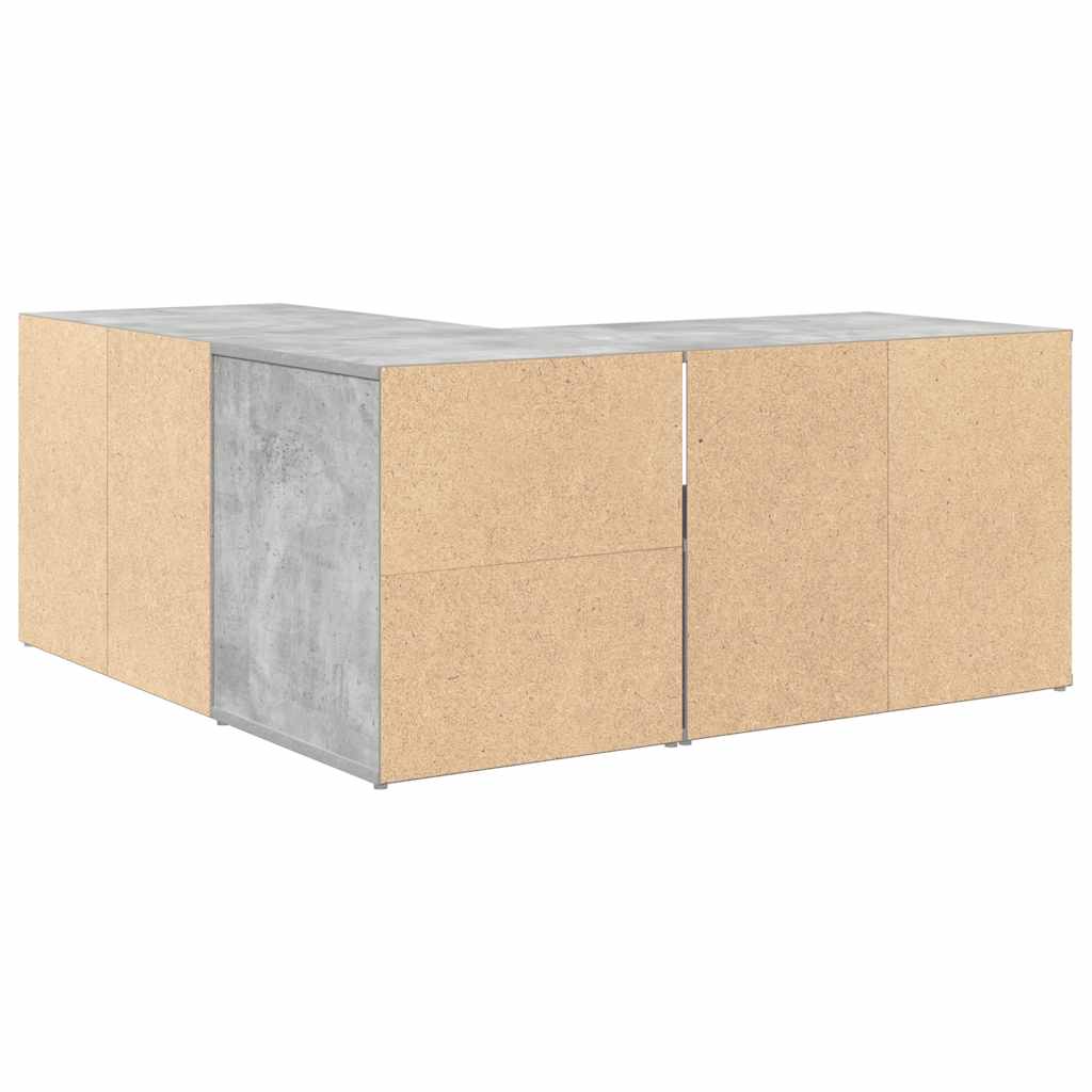 Mobile Angolare Grigio Cemento 160x40x45 cm in Truciolato - homemem39