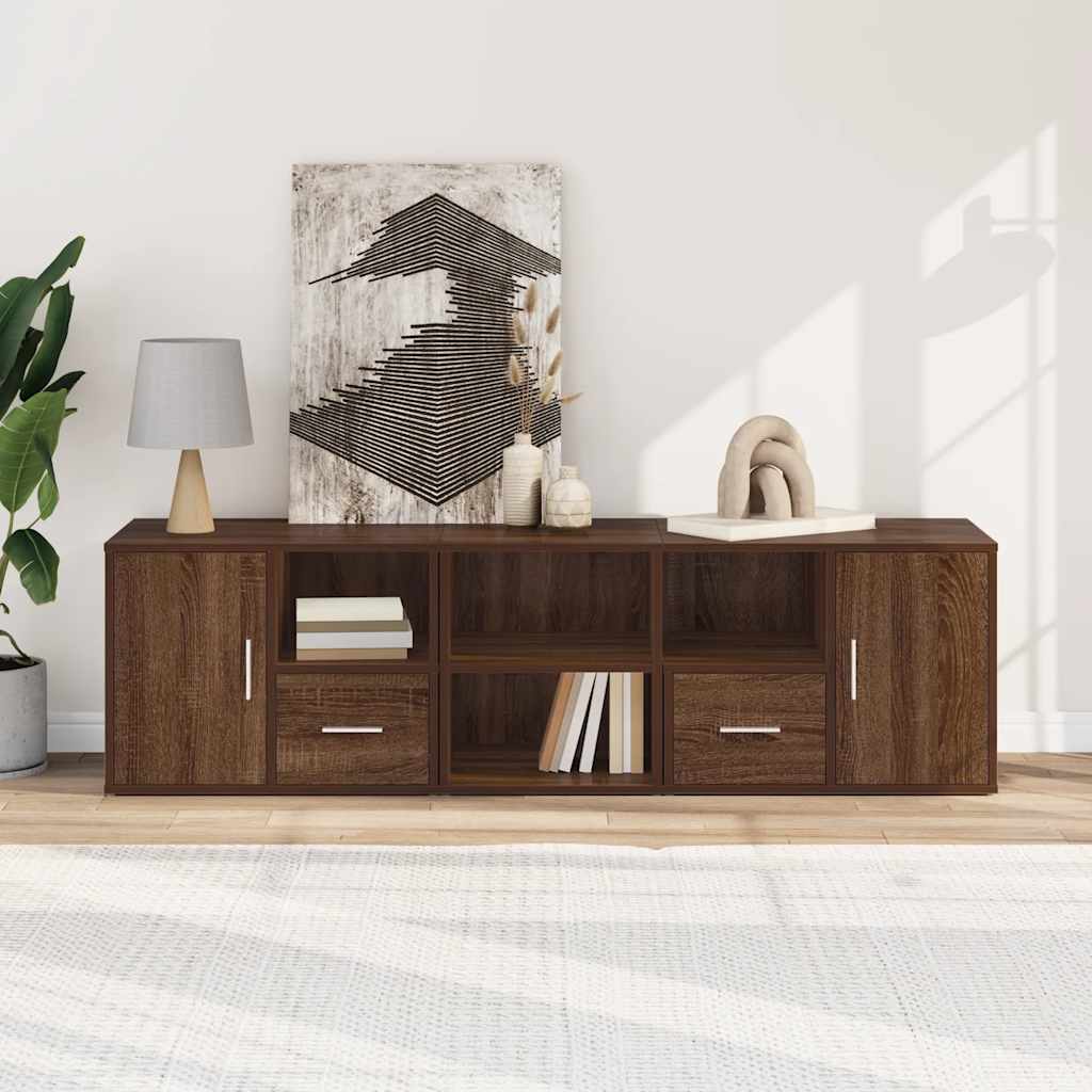 Mobile Angolare Rovere Marrone 160x40x45 cm in Truciolato - homemem39