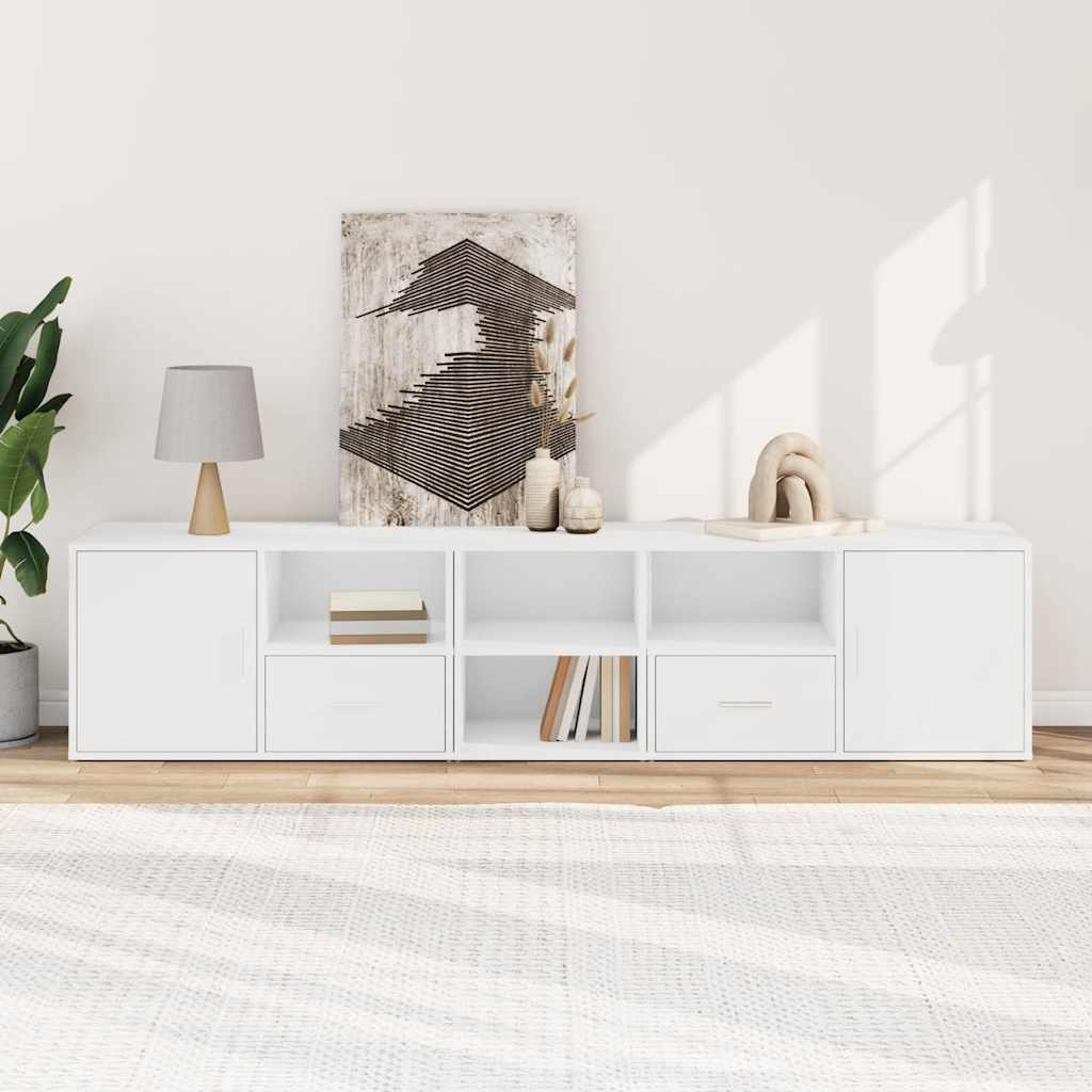 Mobile Angolare Bianco 200x40x45 cm in Truciolato - homemem39