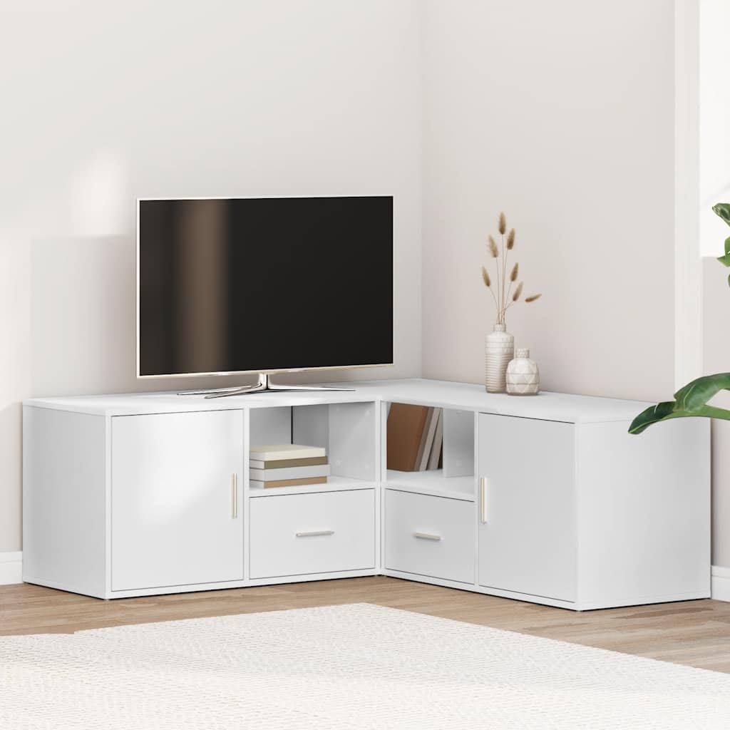 Mobile Angolare Bianco 200x40x45 cm in Truciolato - homemem39