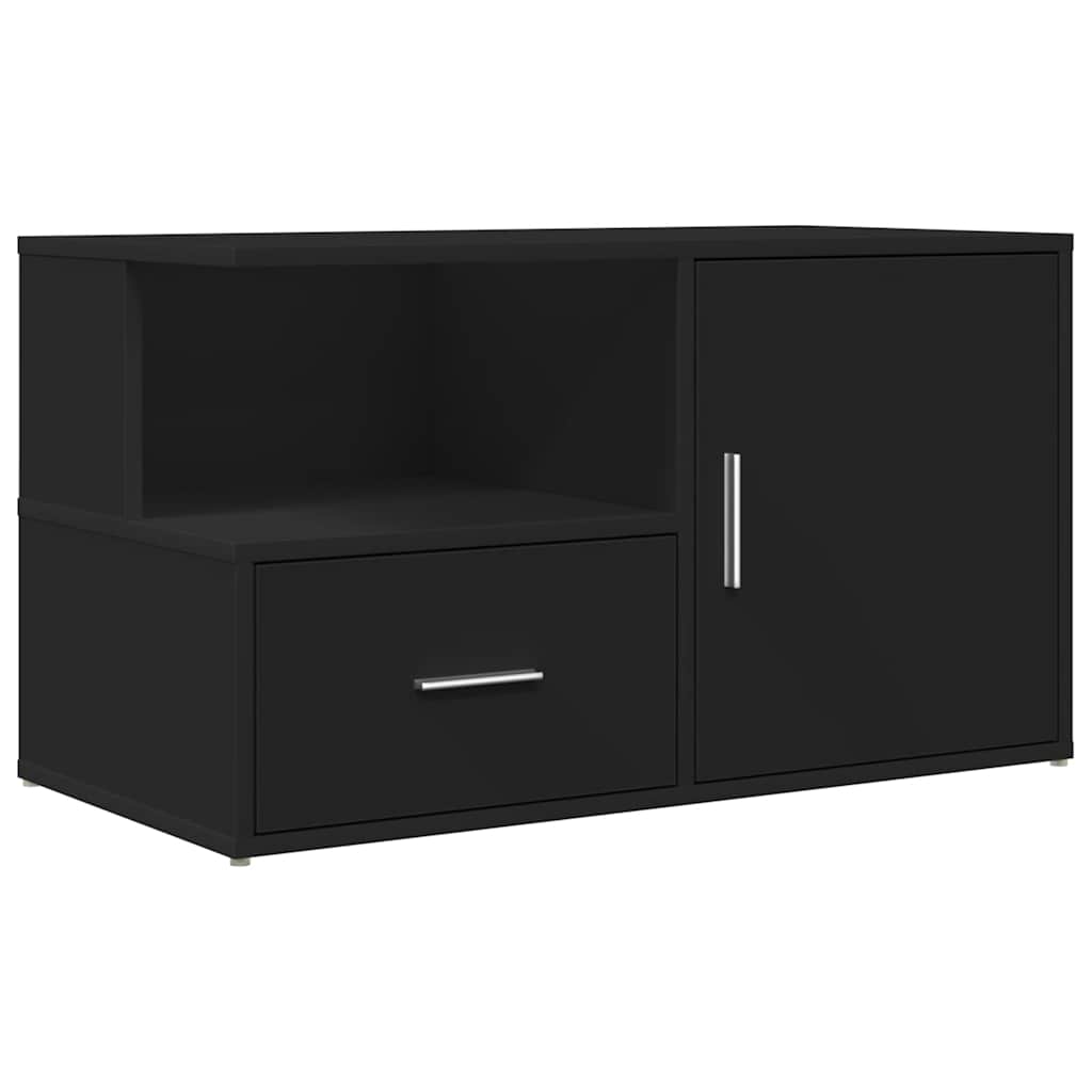 Mobile Angolare Nero 200x40x45 cm in Truciolato - homemem39