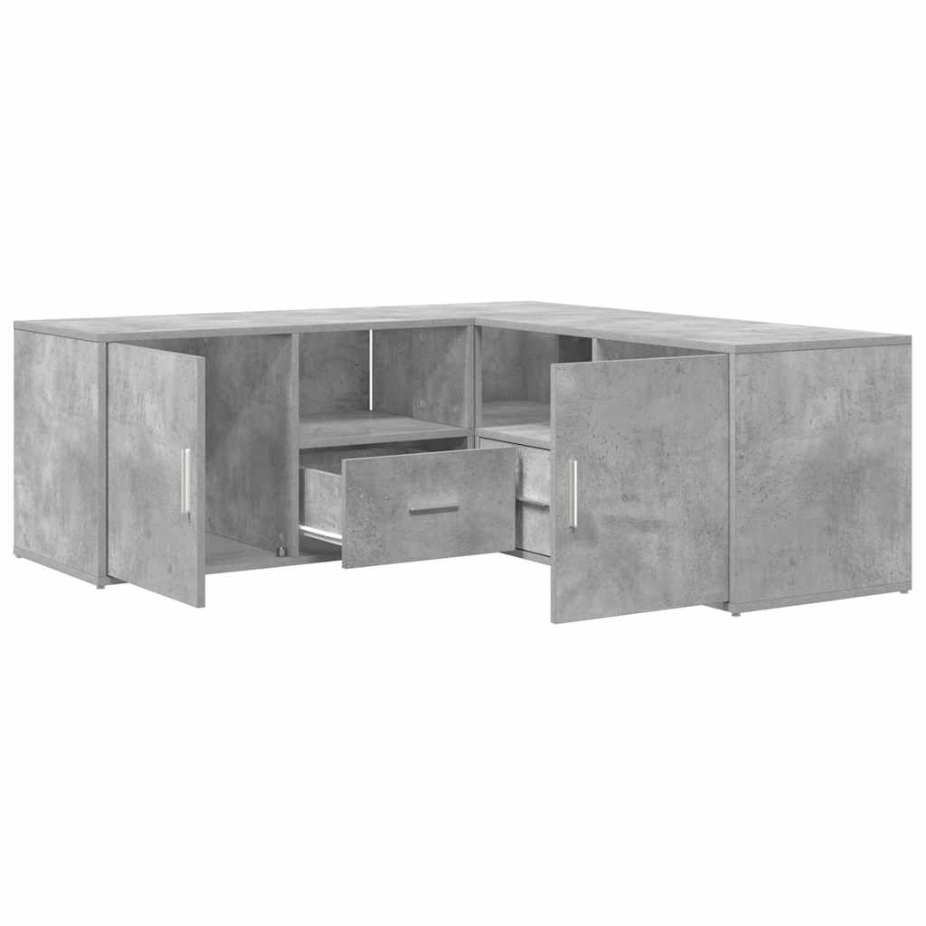 Mobile Angolare Grigio Cemento 200x40x45 cm in Truciolato - homemem39