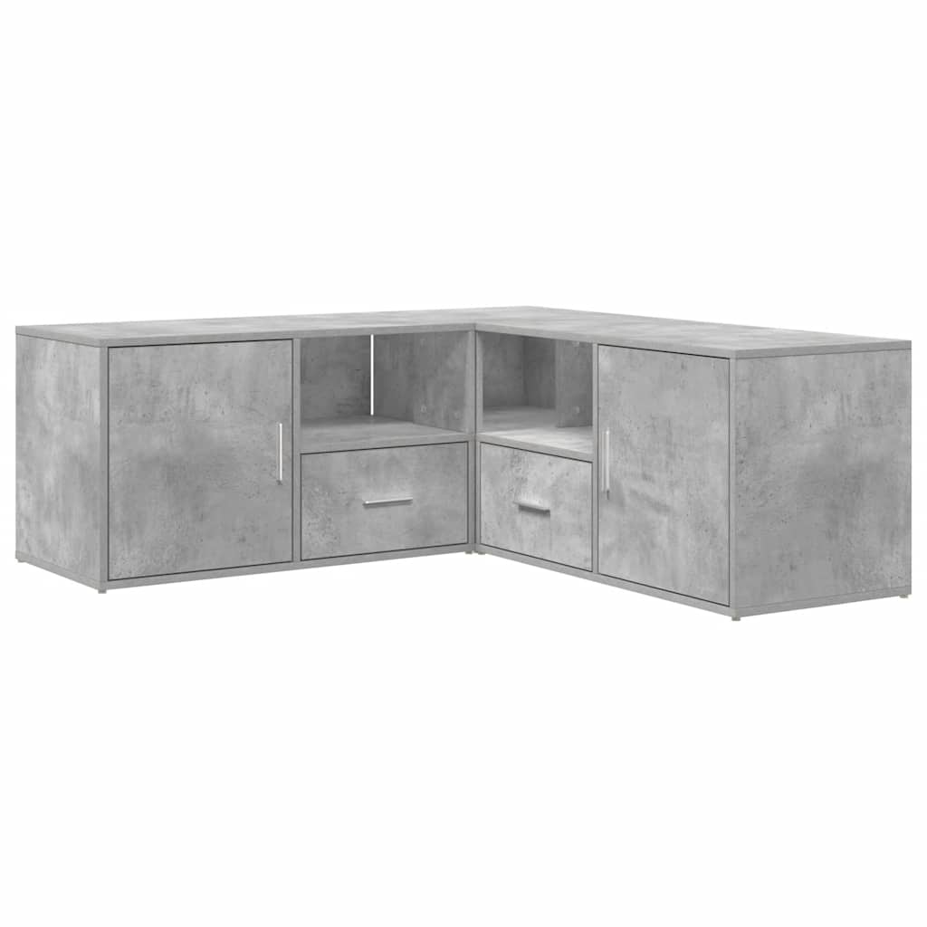 Mobile Angolare Grigio Cemento 200x40x45 cm in Truciolato - homemem39