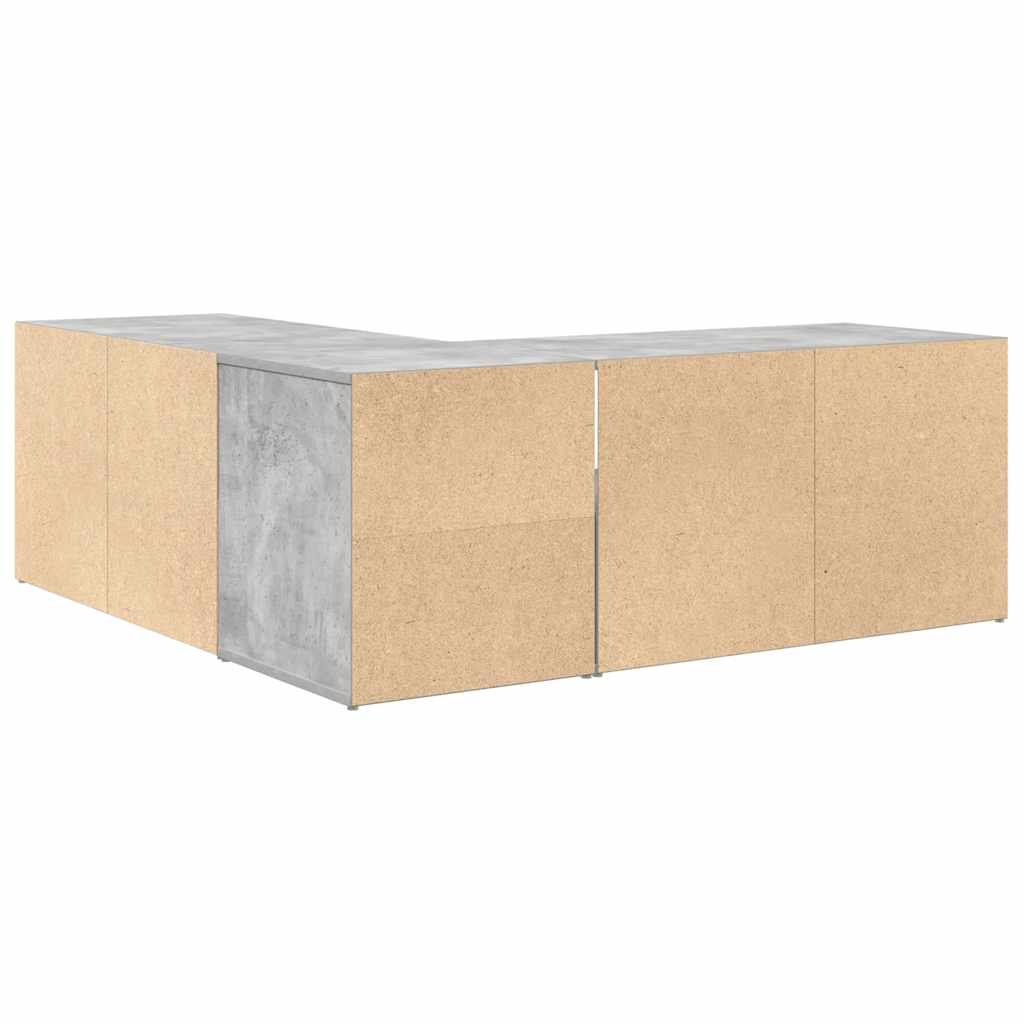 Mobile Angolare Grigio Cemento 200x40x45 cm in Truciolato - homemem39