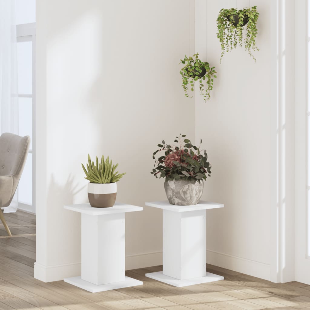Supporti per Piante 2 pz Bianchi 30x30x40cm Legno Multistrato - homemem39