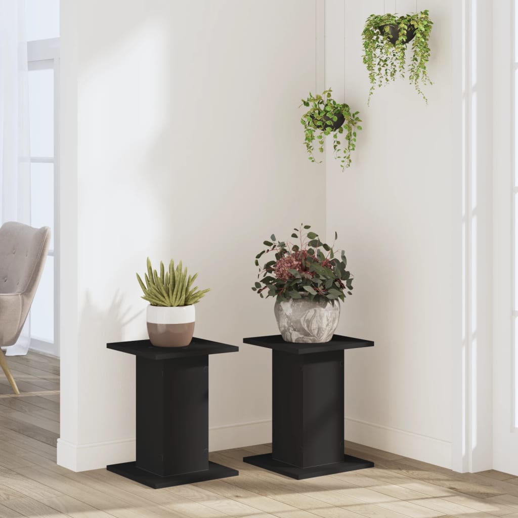 Supporti per Piante 2 pz Neri 30x30x40 cm Legno Multistrato - homemem39